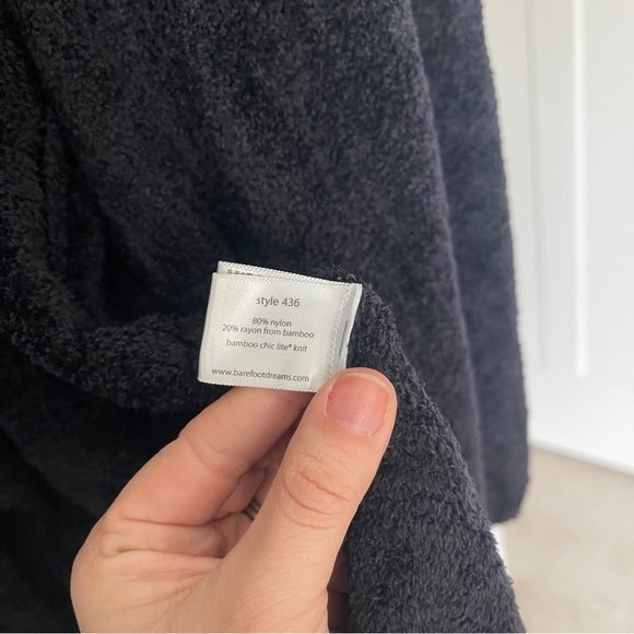 Barefoot Dreams Bamboo Chic Light black open front cardigan - Picture 4 of 5